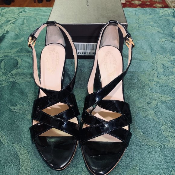 Elie Tahari Black Patent Leather Sandal Size 11M - Picture 3 of 6
